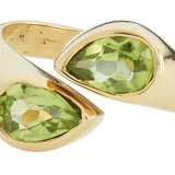 18ct Yellow Gold Peridot Cross Over Ring