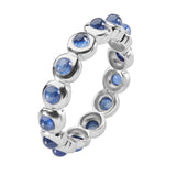 18ct White Gold Cabochon Sapphire Eternity Ring