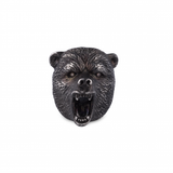 Oxidised Sterling Silver Brave Bear Ring