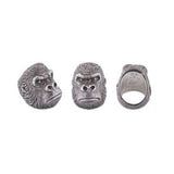 Oxidised Sterling Silver Grumpy Gorilla Ring