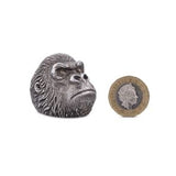 Oxidised Sterling Silver Grumpy Gorilla Ring