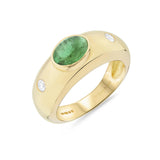 18ct Yellow Gold Emerald And Diamond Ring