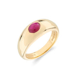 18ct Yellow Gold Cabochon Ruby Gypsy Ring