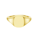 Yellow Gold Cushion Signet Ring (9x11mm)