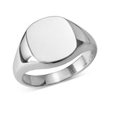 Sterling Silver Cushion Signet Ring (14x13mm)