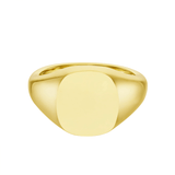 Yellow Gold Cushion Signet Ring (14x13mm)