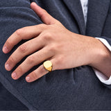 Yellow Gold Cushion Signet Ring (14x13mm)