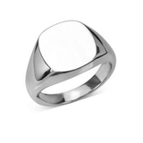 Sterling Silver Cushion Signet Ring (12x10mm)