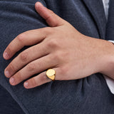 Yellow Gold Oval Signet Ring (14x12mm)