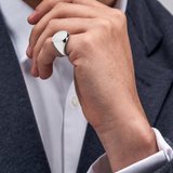 White Gold Oval Signet Ring (15.5x13.5mm)