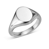 Sterling Silver Oval Signet Ring (10.5×8.5mm)