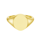 Yellow Gold Oval Signet Ring (12x10mm)