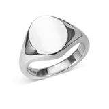 Sterling Silver Oval Signet Ring (12x10mm)