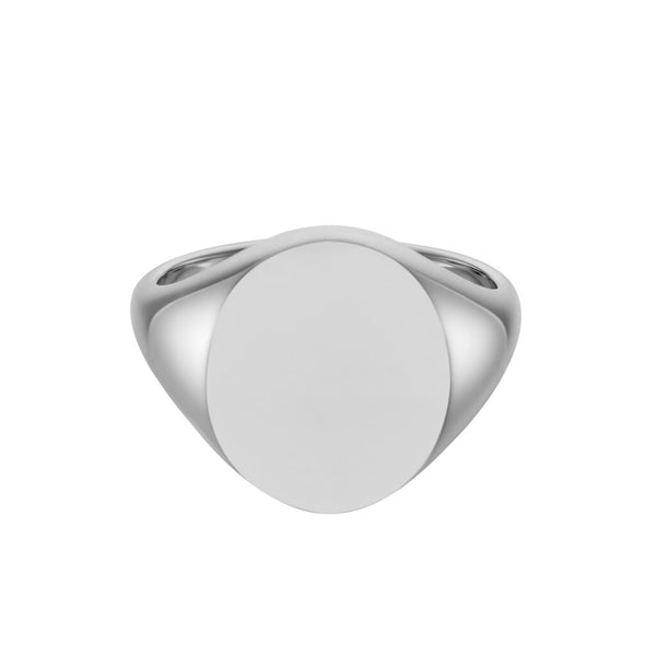 White Gold Oval Signet Ring (16.5x14mm) – Deakin & Francis