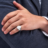 White Gold Oval Signet Ring (16.5x14mm)