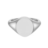 White Gold Oval Signet Ring (12x10mm) – 18ct