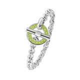 Sterling Silver Vitreous Enamel Shagreen Bracelet - Lime Green