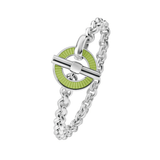 Sterling Silver Vitreous Enamel Faceted Bracelet - Lime Green