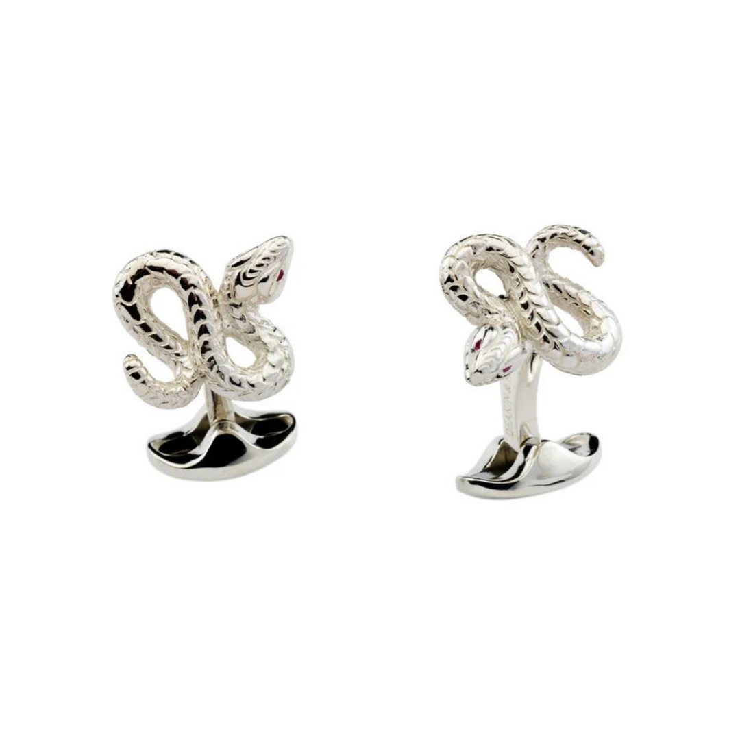 Sterling Silver Snake Cufflinks – Deakin & Francis