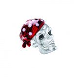 Sterling Silver Red Skull Bandana Lapel Pin