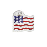 Sterling Silver Hand-Enamelled American Flag Lapel Pin