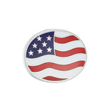 Oval Sterling Silver Hand-Enamelled USA Flag Lapel Pin