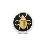 Sterling Silver Embroidered Gold Bug Lapel Pin