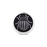 Sterling Silver Embroidered Black And Grey Bug Lapel Pin