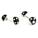 18ct White Gold Onyx And Mother of Pearl Ladybird Cufflinks