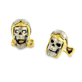 18ct Gold Aviator Pilot Skull Cufflinks