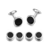 Sterling Silver Round Onyx Dress Set