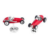 Sterling Silver Racing Car Cufflinks - Red Cufflinks