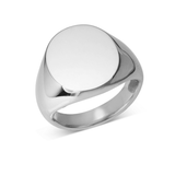 Sterling Silver Oval Signet Ring (15.5x13.5mm)