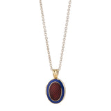 18ct Yellow Gold Royal Blue And Red Enamel Locket