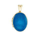 18ct Yellow Gold Turquoise Enamel Locket Pendant