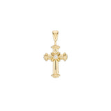 18ct Yellow Gold Diamond and Sapphire Cross Pendant