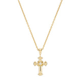 18ct Yellow Gold Diamond and Sapphire Cross Pendant