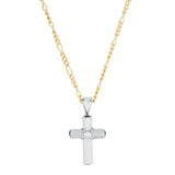 18ct White Gold Diamond and Sapphire Cross Pendant