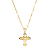 18ct Yellow Gold Diamond and Blue Sapphire Cross Pendant