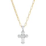 18ct White Gold Diamond Cross Pendant