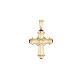 18ct Yellow Gold Diamond and Ruby Cross Pendant
