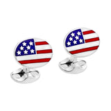 Sterling Silver USA Enamel Cufflinks