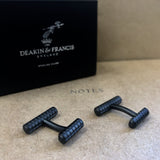 Knurl Cufflinks In Matte Black Finish