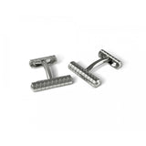 Knurl Cufflinks In Silver Finish