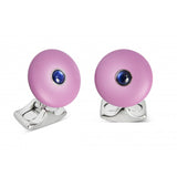 'The Brights' Lilac Round Cufflinks with Sapphire Centre