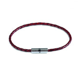 Brown Leather Bracelet with Rhodium Plated Clasp