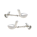 Sterling Silver Golf Club & Tee Cufflinks