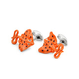 Sterling Silver Orange and Black Stingray Cufflinks