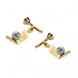 18ct Yellow Gold Golf Club and Tee with Ball Cufflinks