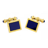 18ct Yellow Gold Oblong Cufflinks with Lapis Lazuli